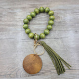MULTI COLORED WOODEN BEAD BRACELET KEYCHAIN_CWAJE1069