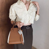 SIMPLE SPLICING CONTRASTING COLORS CROSSBODY BAG_CWAB1944
