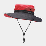 FOLDABLE WIDE BRIM UV PROTECTION PONYTAIL SUN HAT_CWAH3795