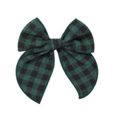 Vintage Plaid Bow Tail Hair Clip For Kids