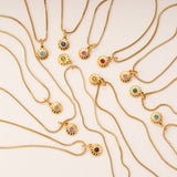 MINIMALIST STAINLESS STEEL MONTHLY STONE NECKLACE_CWMM8843