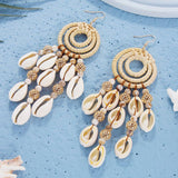 BEACH RESORT STYLE SHELL BEADED EARRINGS_CWAJE1554
