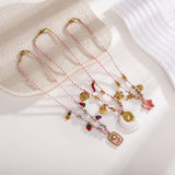 HANDMADE COTTON ROPE NECKLACE WITH SHELL CHARMS_CWMM8811