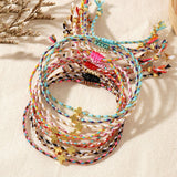 DIY HANDMADE FOUR COLOR COTTON CROSS BRACELET_CWMM3800