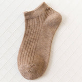 SOLID VERTICAL STRIPES BREATHABLE ANKLE SOCKS_CWMS032