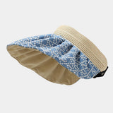 SUMMER STRAW REVERSIBLE VISOR HAT WIDE BRIM CAP_CWAH3298