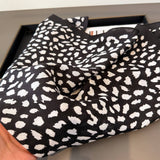 Vintage Leopard Herringbone Linen Headscarf_Cwasc03426