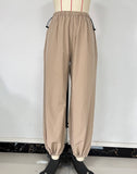 Stretched-Waist Wide-Leg Sportswear Pants