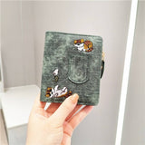 NEW RETRO EMBROIDERED CAT SHORT WALLET_CWAB2569