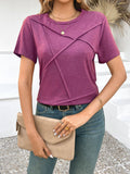 Solid Color Design Casual Short-Sleeved T-Shirt