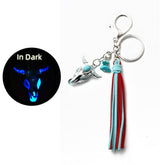 RETRO WESTERN SKULL KEYCHAIN WITH GLOW BULL HEAD_CWAB5092
