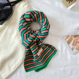 COLORFUL STRIPE KNIT SCARF SOFT TRENDY WINTER_CWASC1256