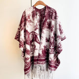Ethnic Style Watercolor Shawl Women Fringe Cape_Cwocasl00072
