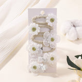 FRESH DAISY HAIR CLIP SET HANDMADE FABRIC CLIPS_CWAHA6712
