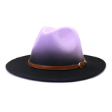 Women Warm Color Matching Belt Panama Hat_Cwah0707