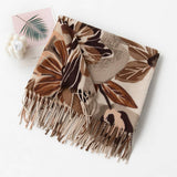 SOFT SCARF ELEGANT PRINT TASSEL WRAP FOR WOMEN_CWASC0918