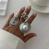 IRREGULAR GEOMETRIC ELLIPSE ALLOY WINDING RING_CWMM3229