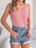 V-Neck Cutout Sleeveless Knit Vest