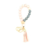 SILICONE WOOD BEAD BRACELET WITH LEATHER KEYCHAIN_CWMM7009