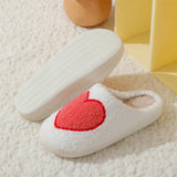 Valentines Day Smiley Love Cotton Slippers