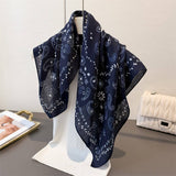 Elegant Herringbone Faux Silk Square Wrap Scarf_Cwasc03441