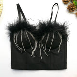 OSTRICH FEATHER SLIM FIT HERRINGBONE CORSET_CWMM4228