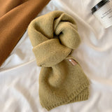 CUTE KNIT SCARF UNISEX SOLID COLOR NECK WARMER_CWASC1509