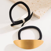 BRUSHED METAL GEOMETRIC ELASTIC HAIR TIE_CWAHA6245