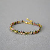 Vintage Colorful Braided Flower Beaded Bracelet