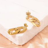 SIMPLE DOUBLE CIRCLE CHAIN TITANIUM STEEL EARRINGS_CWMM3664