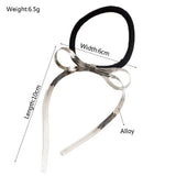 NEW METAL BOW HIGH ELASTIC DURABLE PONYTAIL TIE_CWAHA6215