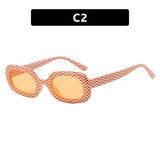 Vintage Oval Plaid Sunglasses_Cwasg0320