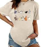 CUTE CAT GRAPHIC TEE 11 CATS TURN AROUND_CWTTS1495