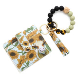 Western Bull Card Wallet With Beaded Keychain_Cwab4948