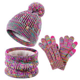 Three-Piece Set Of Pom-Pom Hat, Scarf And Gloves_Cwmm2779
