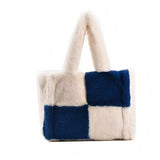FAUX RABBIT FUR TOTE BAG WOMEN LARGE HANDBAG_CUAB00603