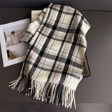 Vintage Plaid Winter Cashmere Feel Tassel Scarf_Cwasc03261
