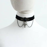 HALLOWEEN CROSS GOTHIC PUNK SHORT NECKLACE_CWMM0139