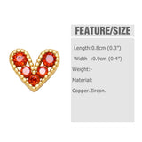 MINI COLORED ZIRCON HEART SHAPED EARRINGS_CWAJE0974