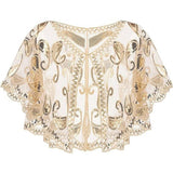SEQUIN LACE EVENING SHAWL PARTY FORMAL WRAP_CWMM8953