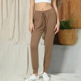 Women Drawstring Solid Color Casual Pants_Cwblp404