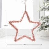 FIVE POINTED STAR PLUSH FEATHER XMAS HANGING DECOR_CWMM9797