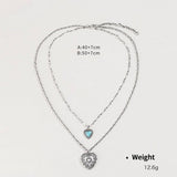 NEW STACKING HEART PEACH NECKLACE EARRINGS SET_CWAJE2917