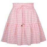 PLEATED PLAID PRINT SKIRT VINTAGE PLAID SKIRT_CWBSS0410