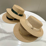 SUMMER SIMPLE HIGH END FLAT TOP STRAW HAT_CWAH3592