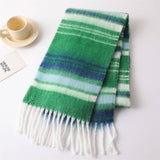 Color Stripe Fluffy Tassel Scarf For Winter_Cwasc2760