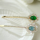 RETRO SIDE EXQUISITE RHINESTONE LEAF HAIR CLIP_CWAHA1225