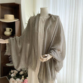 SOLID COTTON LINEN SCARF FOR WOMEN SUMMER SUN PROT_CWASC1451