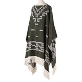 FRINGED PULLOVER CAPE CLOAK WARM KNITTED SHAWL_CWASC2265
