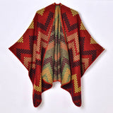 SIMPLE JACQUARD THICKENED CARDIGAN SHAWL_CWASC0951